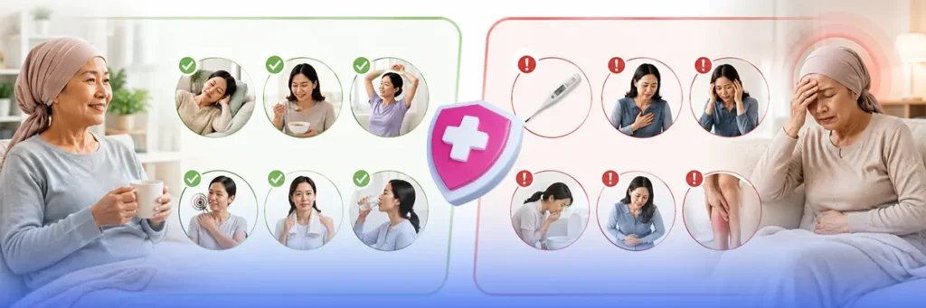 Normal recovery symptoms versus warning signs that need urgent medical care