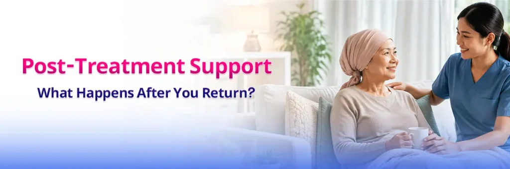 Post-treatment support for a patient recovering at home after treatment in Thailand