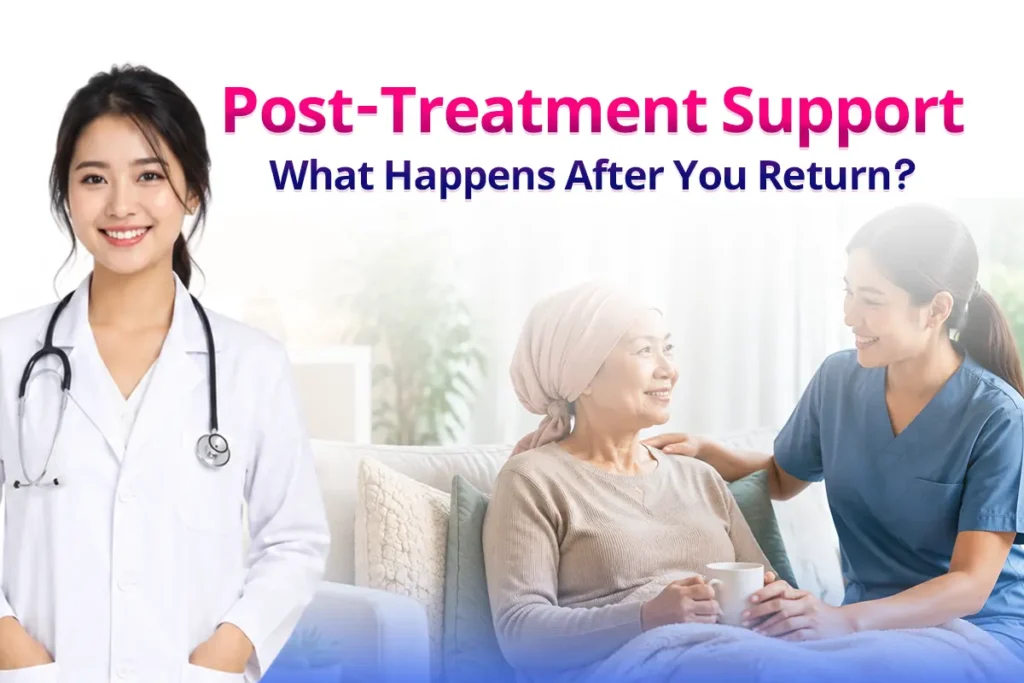 Post-treatment support for a patient recovering at home after treatment in Thailand